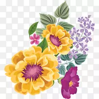 花卉设计水彩画黄花水彩画