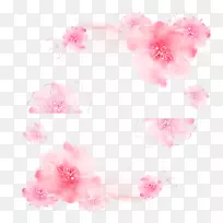 花卉设计水彩画粉红花水彩背景