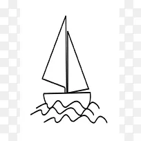 帆船绘画儿童剪贴画.可打印的花模板