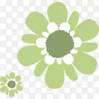 绿花白色电脑图标-绿花
