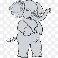亚洲象动画剪贴画-大象动画
