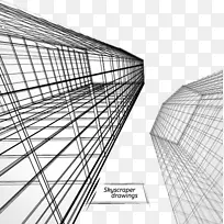 摩天大楼建筑制图建筑.建筑线条