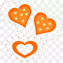 心情人节剪贴画-橙色心脏剪贴画