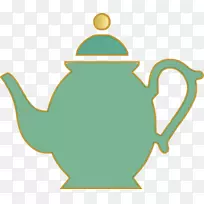 绿茶白茶茶壶夹艺术茶壶轮廓