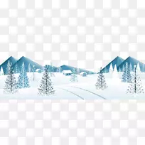 冬季雪夹艺术-冬季天鹅剪贴画