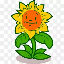 花卉动画剪贴画-卡通向日葵剪贴画