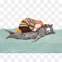 荷兰插画艺术家插图-水人与熊