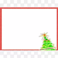 圣诞老人圣诞树回形针艺术节日边框