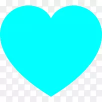 浅蓝色心脏剪贴画-蓝色心脏剪贴画