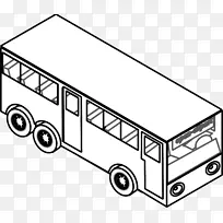 机场巴士学校巴士黑白剪贴画-地铁剪贴画
