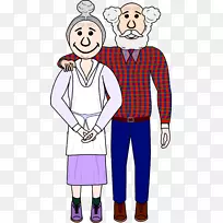 夫妻两位女士老年剪贴画-老夫妇剪贴画