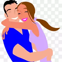 人际关系情侣亲密关系拥抱夹艺术-已婚夫妇剪贴画
