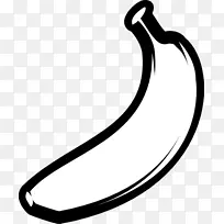 松饼香蕉黑色剪贴画-香蕉轮廓剪贴画