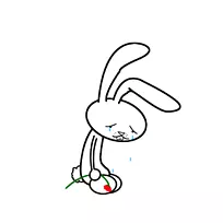 小兔子卡通兔画夹艺术卡通悲伤