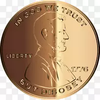 硬币林肯分-不服从的剪贴画