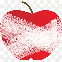红色免版税插图.彩绘纱布包装苹果