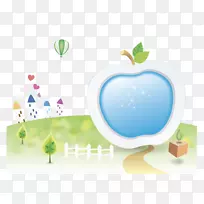 苹果树插图-苹果和树木