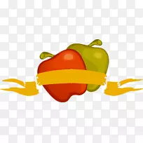苹果辣椒剪贴画-红色简单苹果横幅