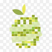 镶嵌像素Auglis-绿色苹果像素