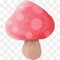 蘑菇.手绘粉红蘑菇