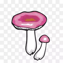 蘑菇剪贴画.手绘粉红蘑菇