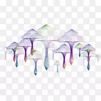 蘑菇载体真菌-手工着色蘑菇