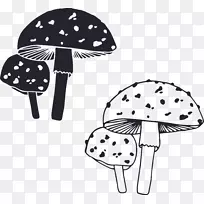 蘑菇剪贴画-手绘蘑菇