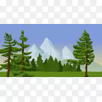 松山树木剪贴画-自然景观剪贴画