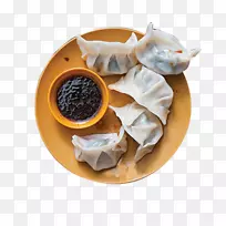 饺子、馄饨、菜、亚洲菜-蘑菇鸡饺子