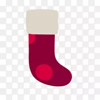 鞋洋红色字体-紫色圣诞长袜