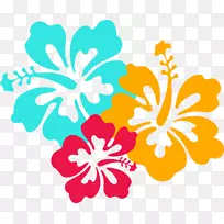 夏威夷毛伊岛插花艺术-橙色芙蓉剪贴画