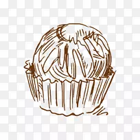 松饼巧克力蛋糕剪贴画素描巧克力