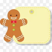 圣诞套衫姜饼人饼干夹艺术圣诞饼干装饰标签