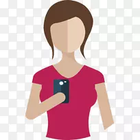 移动电话Android应用程序包手持设备WhatsApp-玩手机的女人