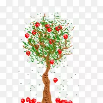 苹果树秋季剪贴画-苹果树图片