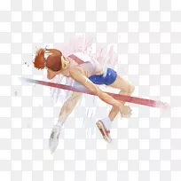 跳高跳远绘画运动员-一名女子跳高运动员