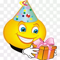 微笑表情符号生日表情剪辑艺术-歌唱笑脸