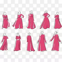 沙特阿拉伯阿巴雅服饰头巾-迷人的手绘阿拉伯妇女