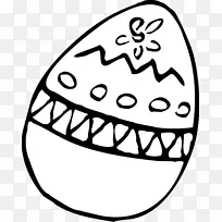 复活节兔子黑白彩蛋夹艺术-微笑电脑剪报