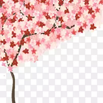 起居室壁纸-梦想手绘樱桃树无扣材料