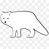 北极狐黑白剪贴画-北极手电筒剪贴画