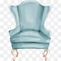 椅子沙发-新鲜的蓝色沙发
