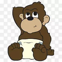 黑猩猩宝宝，灵长类猿，剪贴画.卡通黑猩猩图片