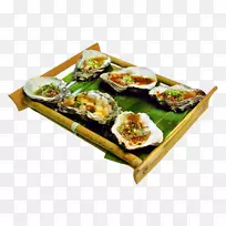 牡蛎洛克菲勒海鲜-竹在烤牡蛎图片材料