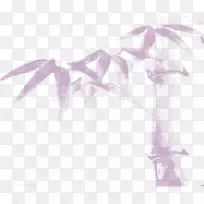 竹绿色水墨画画-紫鲜竹装饰图案