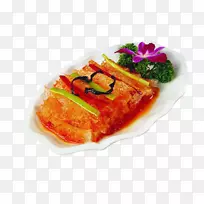 亚洲菜熏鲑鱼食谱配菜装饰辛辣的竹子木耳