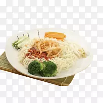 面条、素食料理、泰国料理-在竹面上