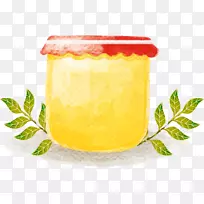 奥多比插画柠檬奥格利斯-彩色水与柠檬酱