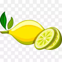 柠檬黄波斯酸橙-黄色新鲜柠檬