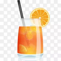 橙汁汽水喝哈维·沃班格海风卡通柠檬汁